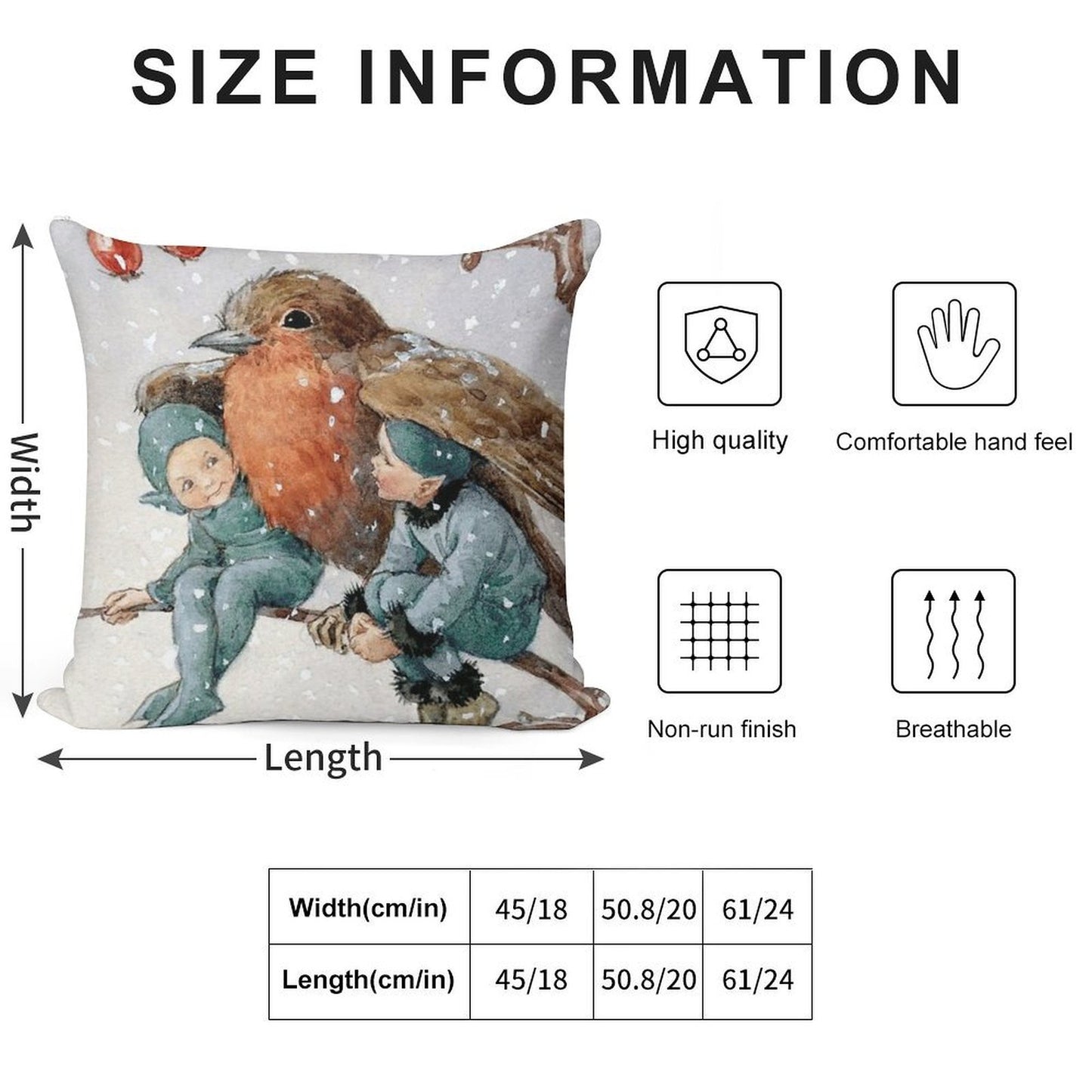 Christmas Elves Sheltering with A Robin - Margaret Tarrant Soft Luxury Feel Throw Pillow