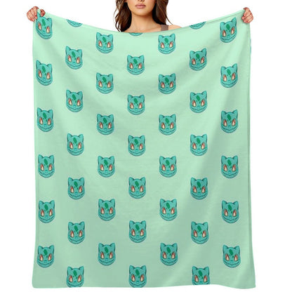 Búlbásáúr Cute!  Grass Type  Kawaii Plant Video Game Turtle Gift-ready Throw Blanket