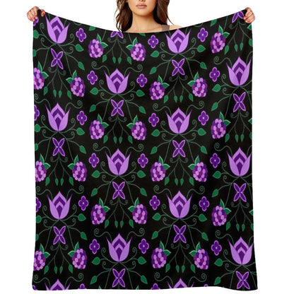 Purple Floral All-season Throw Blanket