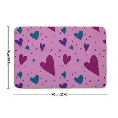 Hearts  Fade-Resistant Bath Mat