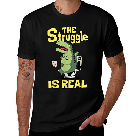 The Struggle Is Real Trex Tshirt Short Arm T Rex Funny  Cotton T-Shirt