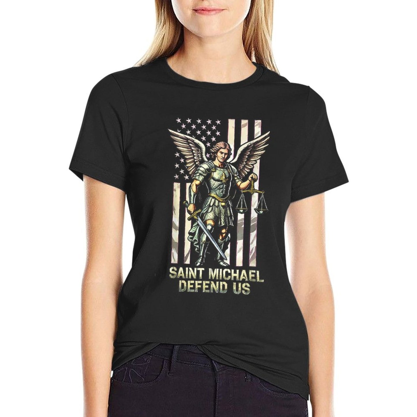 Saint Michael The Archangel Catholic  Trendy Pattern T-Shirt