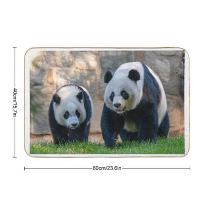 Giant Pandas Xiao Qi Ji And Mei Xiang at The Smithsonian's National Zoo  Anti-Trip Bath Mat