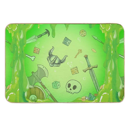 GELATINOUS CUBE Green Ooze Dnd Monster, Dnd Dice, Skull, Loot, Axe And Sword  Rapid-Drying Bath Mat