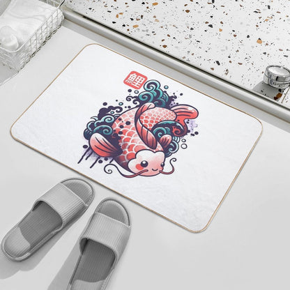 Koi Carp Fish Watercolor  Absorbent Bath Mat