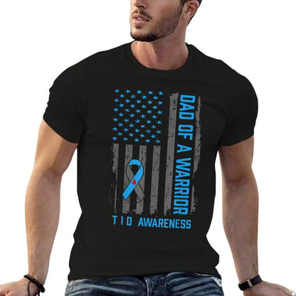 Type 1 Diabetes Awareness T1D Dad of Warrior Type 1 Diabetic  Odor-resistant T-Shirt