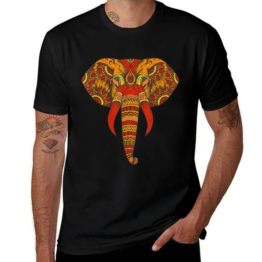 Trendy Elephant Tribal - Indian Colorful Mandala Tribal Art  Lightweight T-Shirt