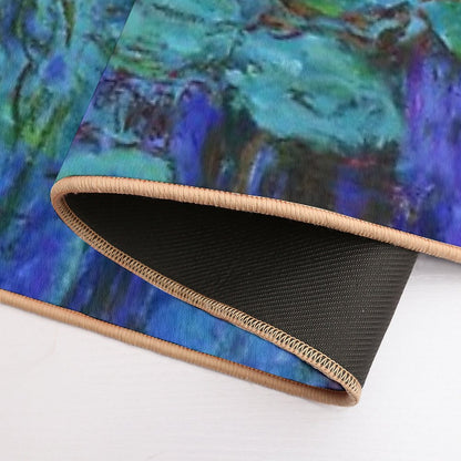 Claude Monet Water Lilies - Blue Water Lilies  Stain-Proof Bath Mat