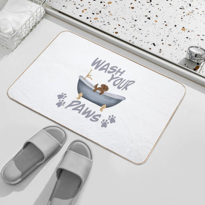 Wash Your Paws (Goldendoodle)  Easy Maintenance Bath Mat
