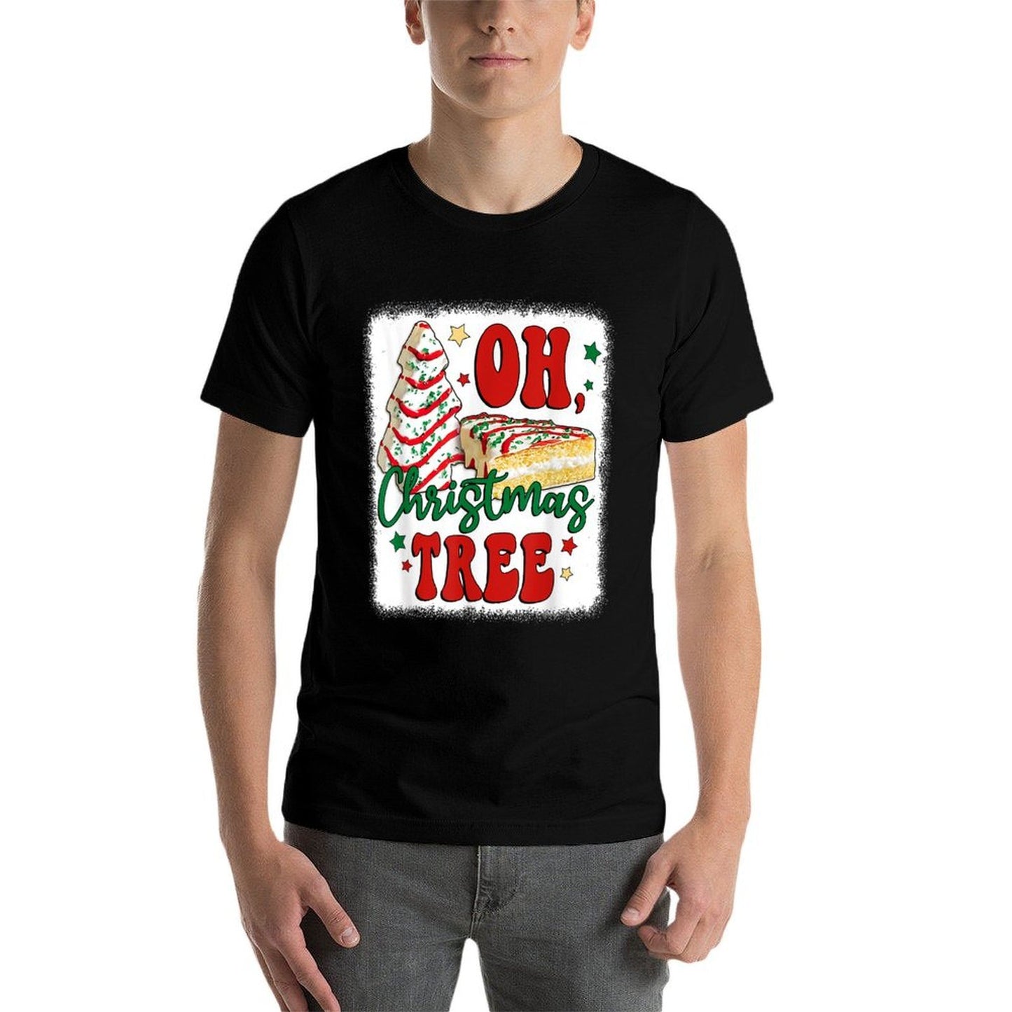 Oh Christmas Tree Cakes Debbie Becky Jen Groovy Retro Pajama  Moisture-wicking T-Shirt