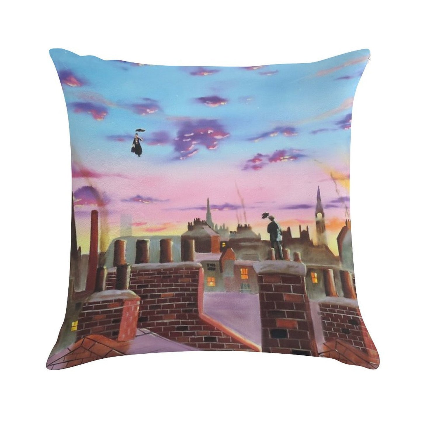 Mary Poppins And Bert Soft Decorative Cover Throw Pillow