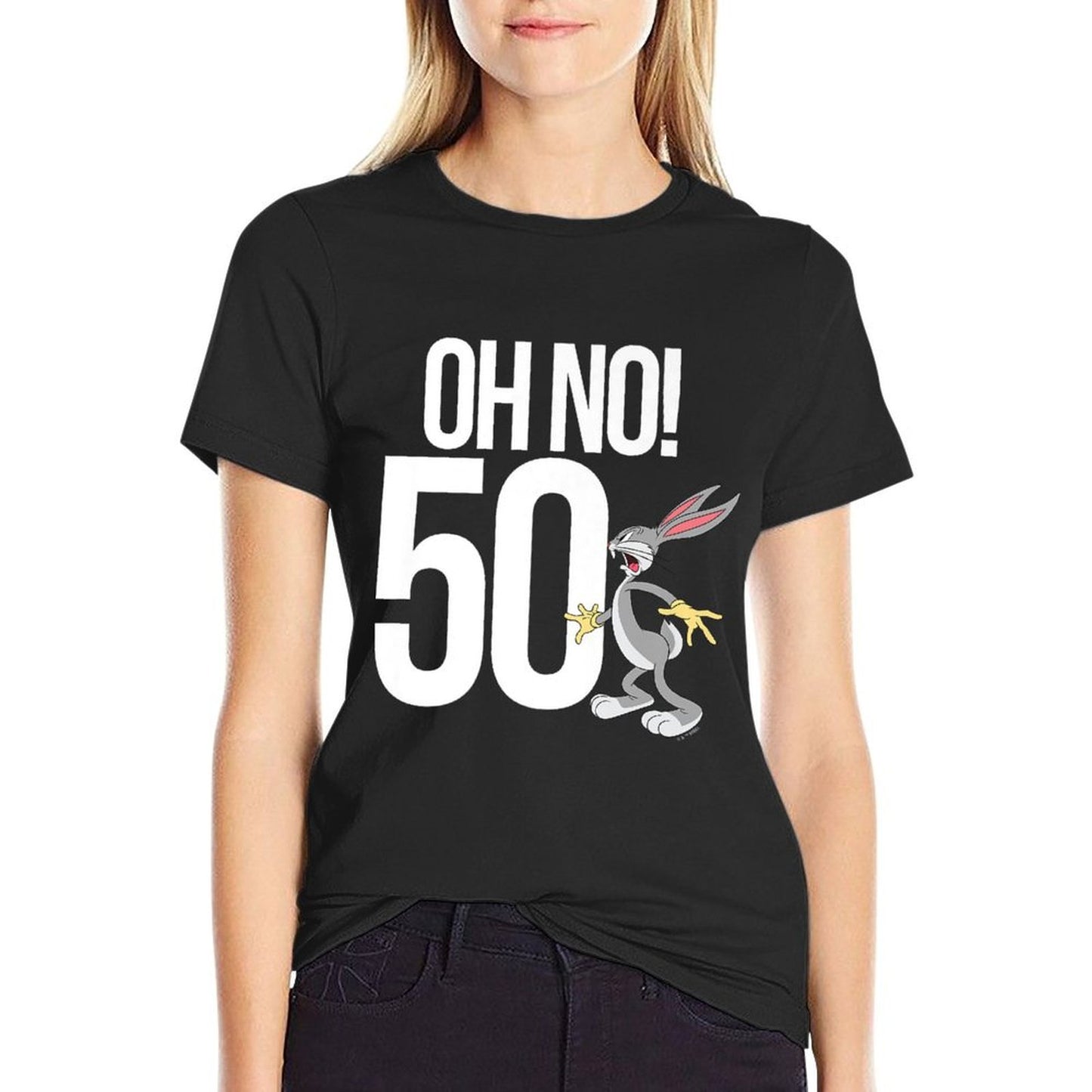 Looney Tunes Bugs Bunny Oh No! 50! 50th Birthday Premium  Tagless Design T-Shirt