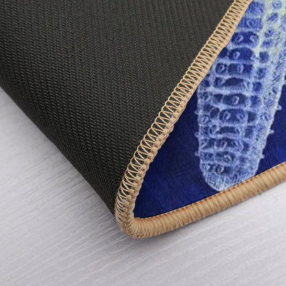 Coastal Seaside Ocean Navy Blue Beach Chic Starfish  Easy Maintenance Bath Mat