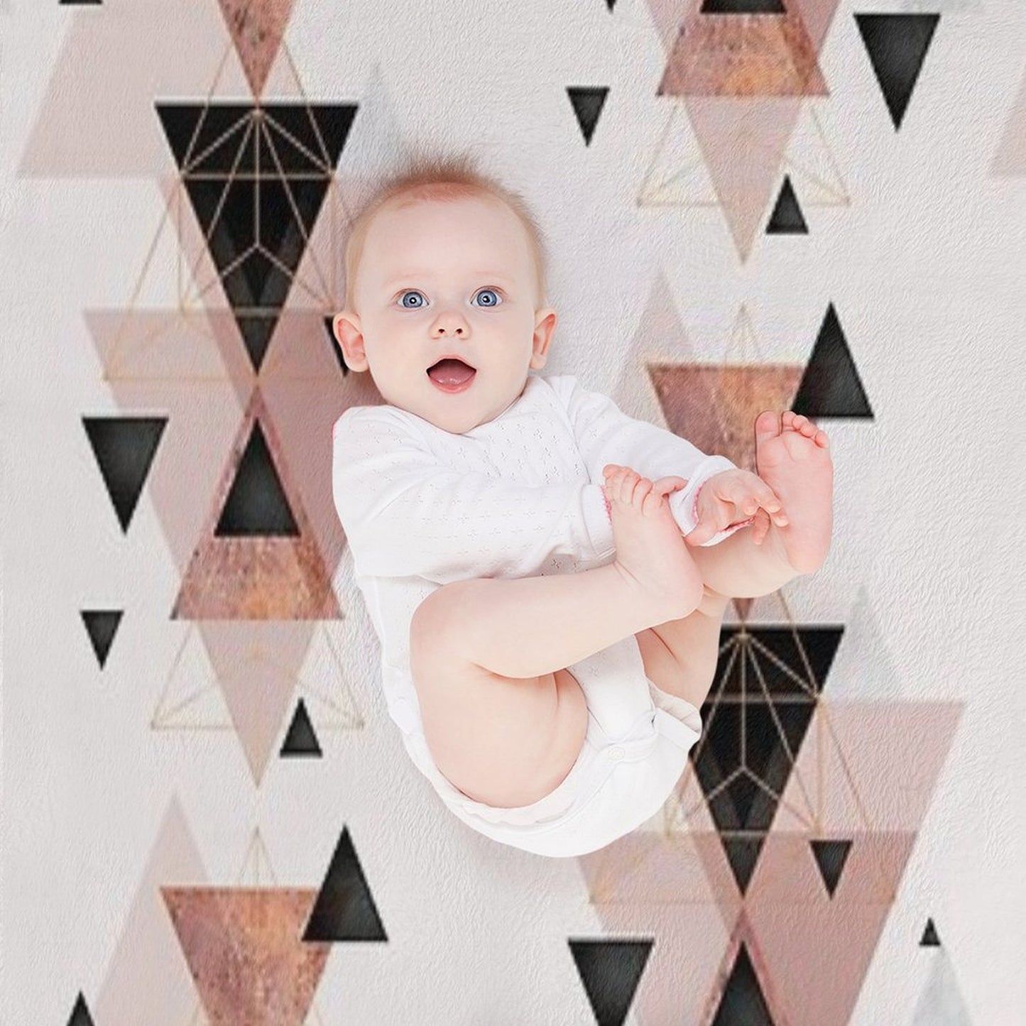 Geometric in Blush And Rose Gold Premium Throw Blanket
