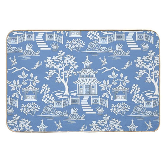 Chinoiserie Pagoda  Slip-Resistant Bath Mat