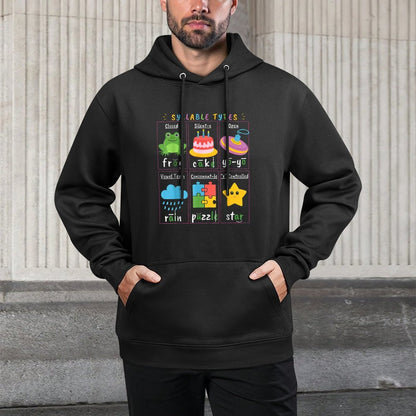 Reading Teacher Syllable Types Phonics Phonemic Awareness All-Day Comfort Hoodie