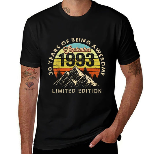 Made in 1993 Born September 1993 30th Birthday  Rolled Sleeves T-Shirt