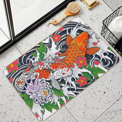 Koi Fish Pond  Eco-Friendly Bath Mat
