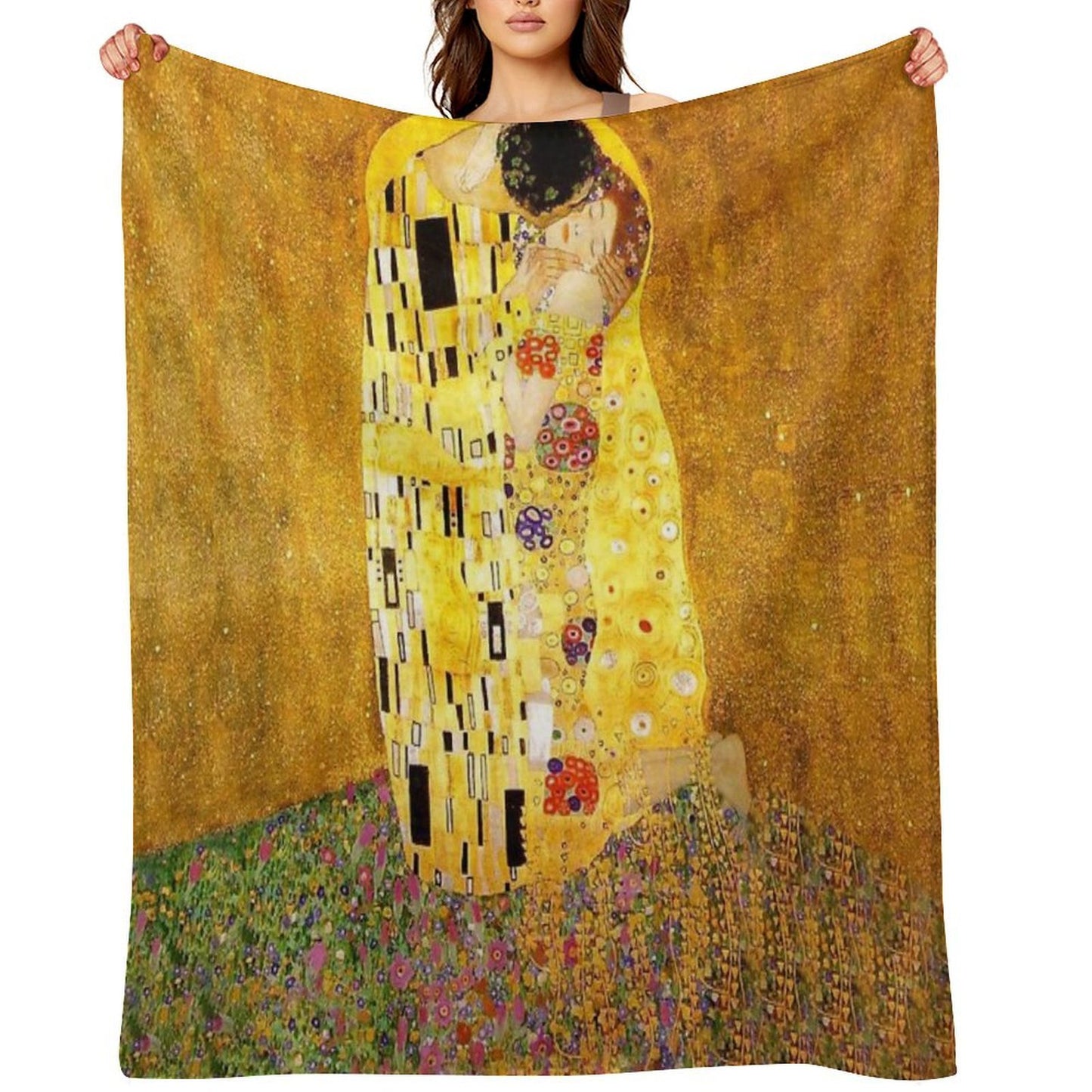 KLIMT THE  KISS Velvety-soft Throw Blanket