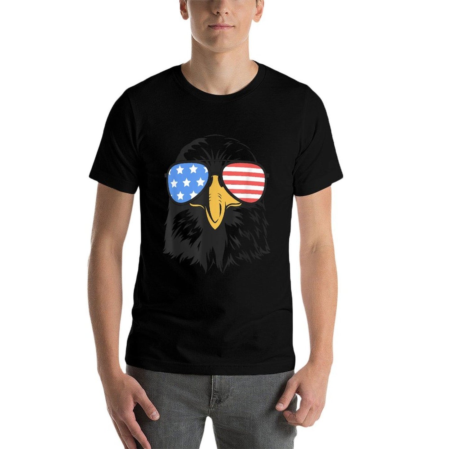 Bald Eagle American Patriotic Sunglasses Happy 4th Of July  Moisture-wicking T-Shirt