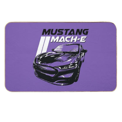 Retro Mustang Mach-E Vintage Stripes Durable Bath Mat