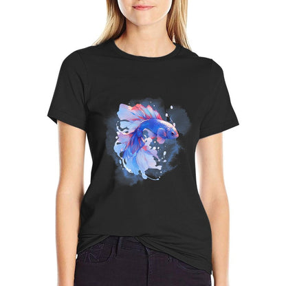 Blue Beta Water Color Tropical Betta Fish Lover -  Easy-care T-Shirt