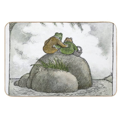 Frog And Toad on The Water  Repositionable Bath Mat