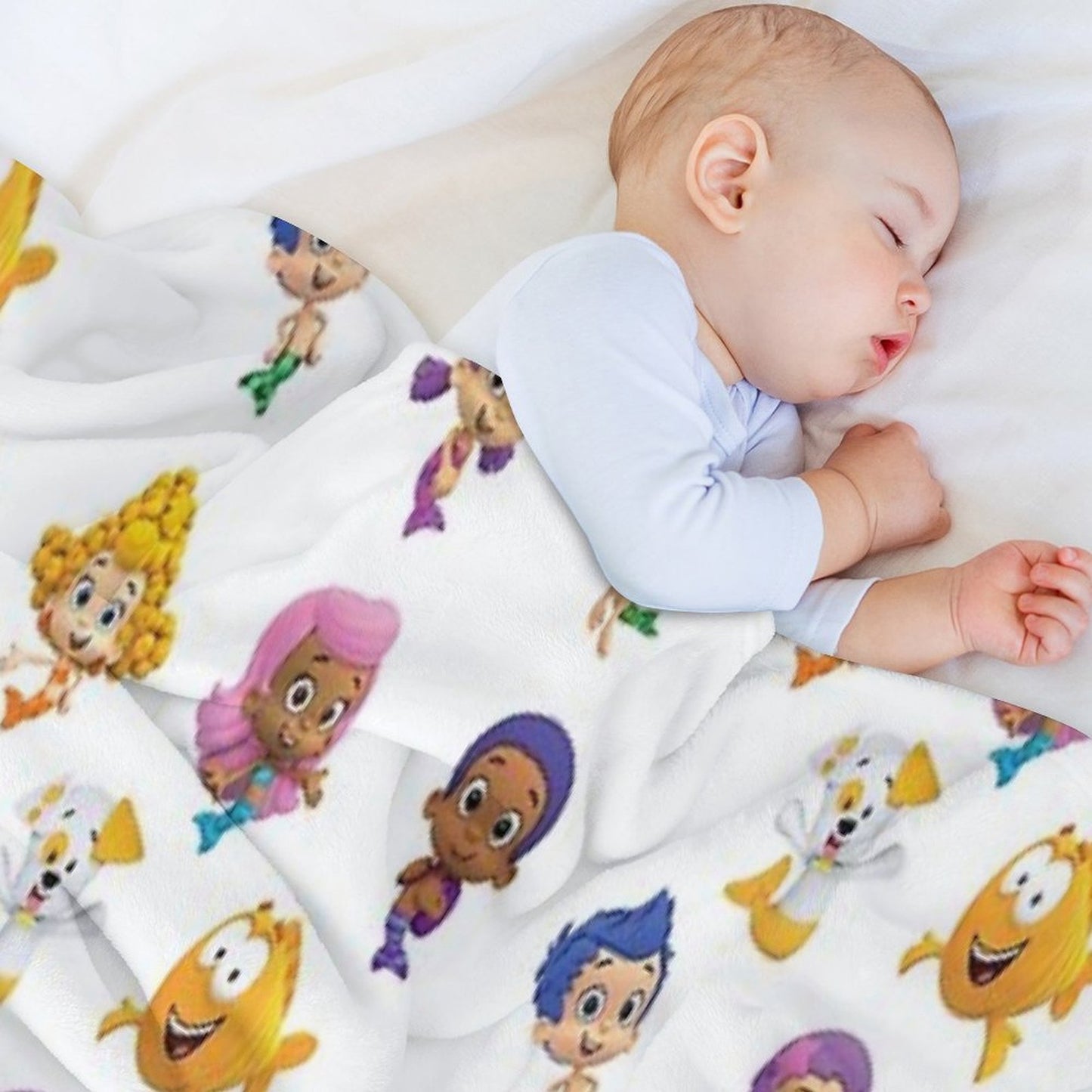 All Bubble Guppies Together  Cartoon  Mermaids  Kids Anti-pilling Throw Blanket