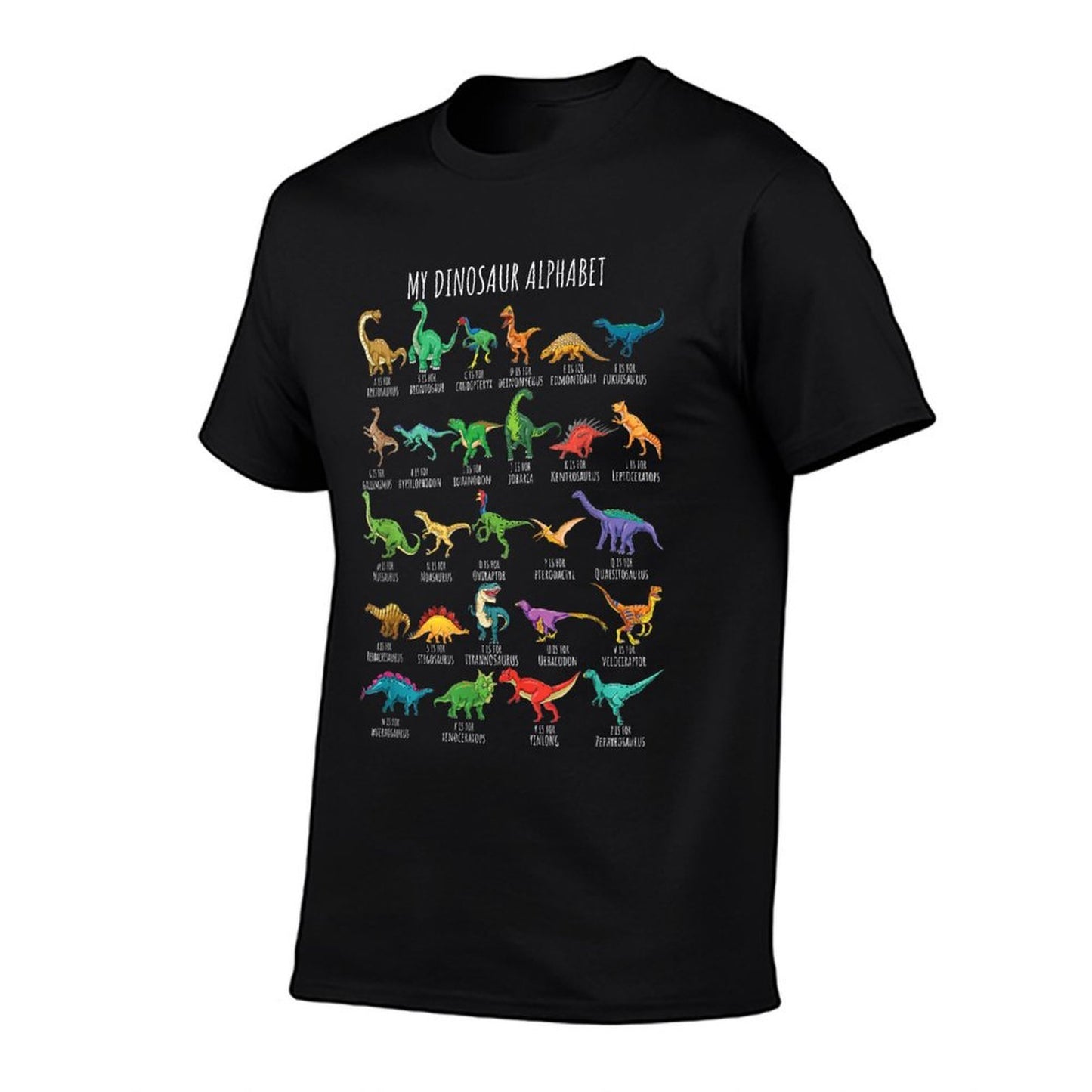 Types Of Dinosaurs Alphabet A-Z ABC Dino Identification  Moisture-wicking T-Shirt
