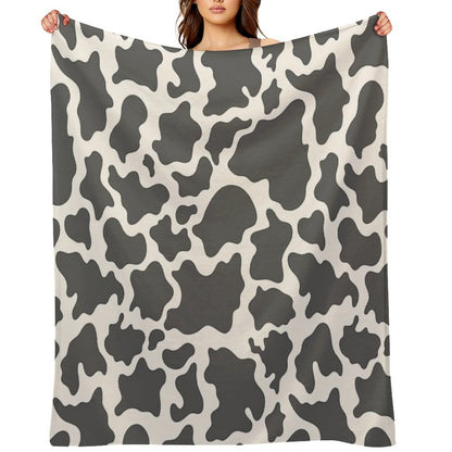 Cow Print Plush Throw Blanket