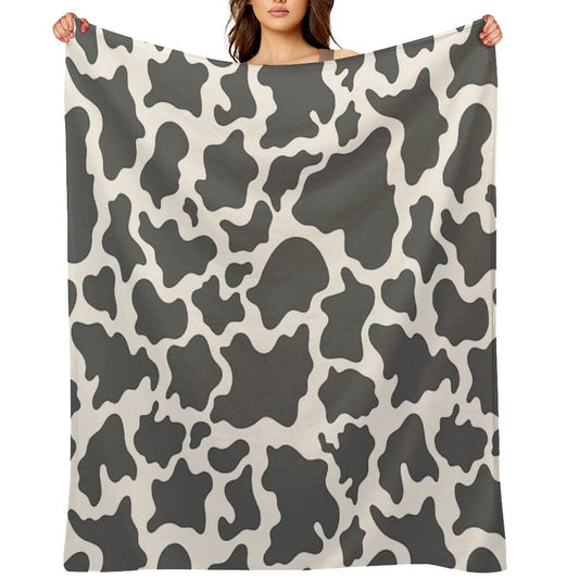 Cow Print Plush Throw Blanket
