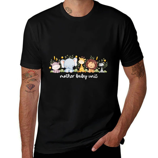 Mother Baby Unit Cute Animals NICU Nurse Squad Postpartum  Breathable T-Shirt
