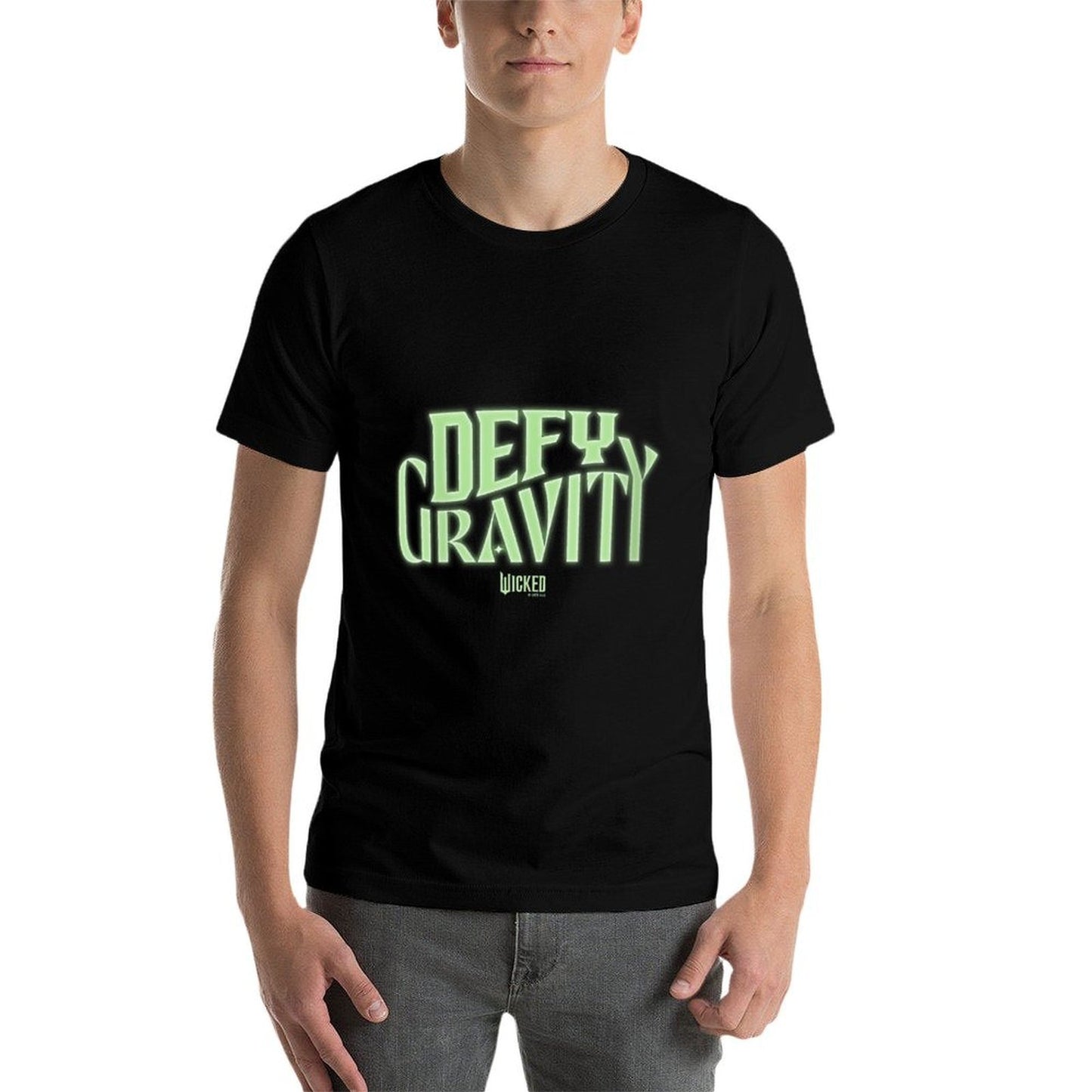Womens Wicked Defy Gravity V-Neck  Rolled Sleeves T-Shirt