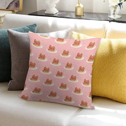 Pancake Pattern Soft Short Plush Fabric Throw Pillow