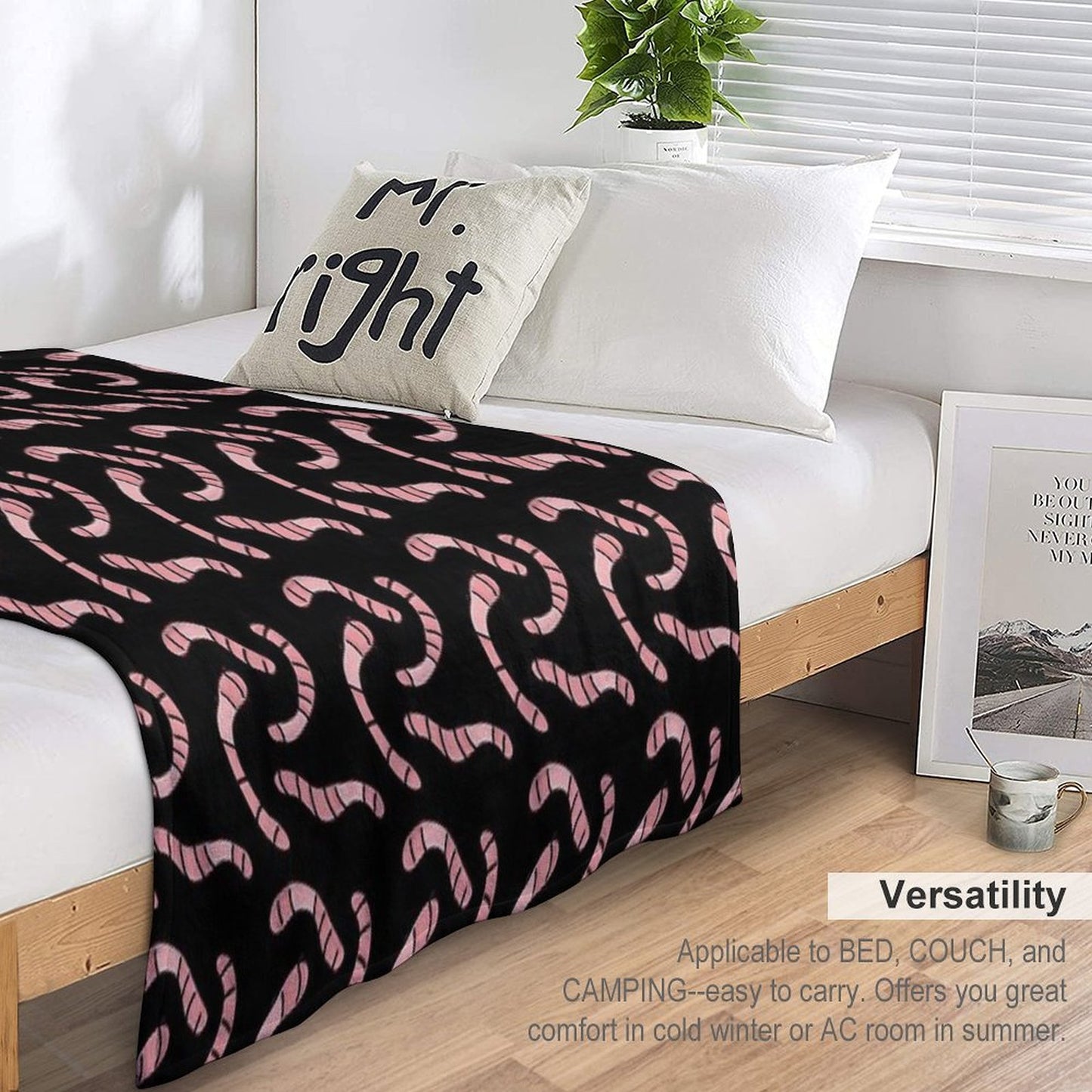 Worm Time Shrink-resistant Throw Blanket