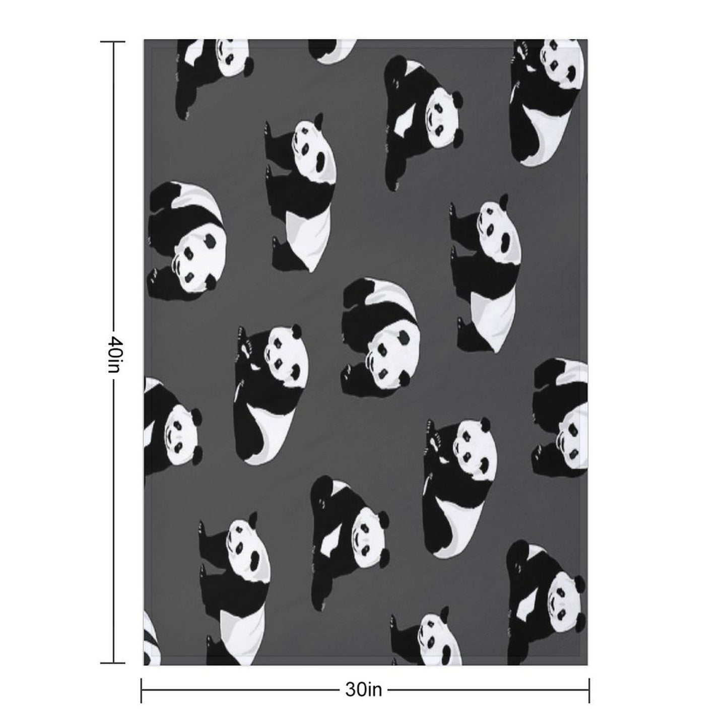 Pandas on Grey Versatility Throw Blanket