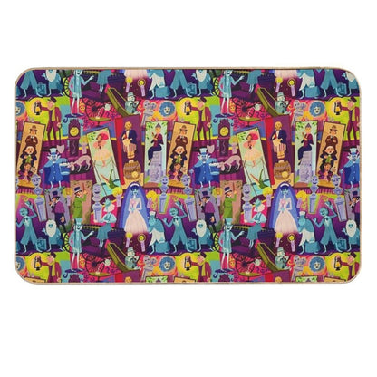 Retro Mansion Collage  Absorbent Bath Mat