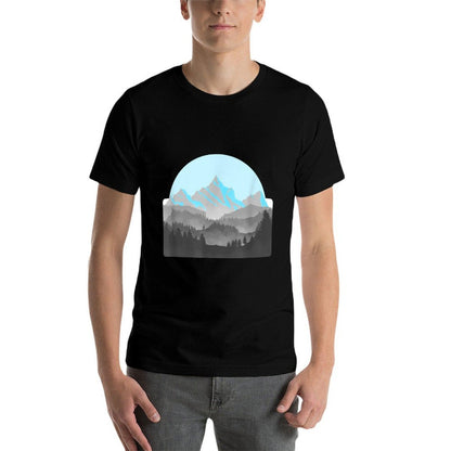 Subtle Demiboy Pride (Misty Mountain Landscape)  Trendy Pattern T-Shirt