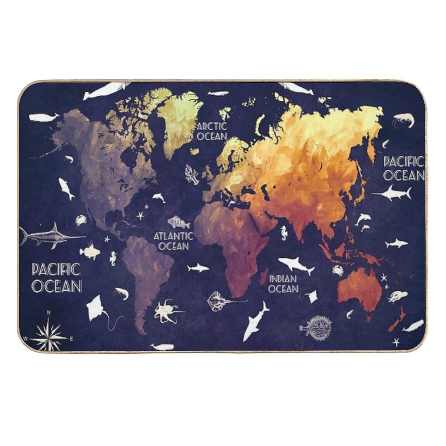 World Map 11  Long-Lasting Bath Mat