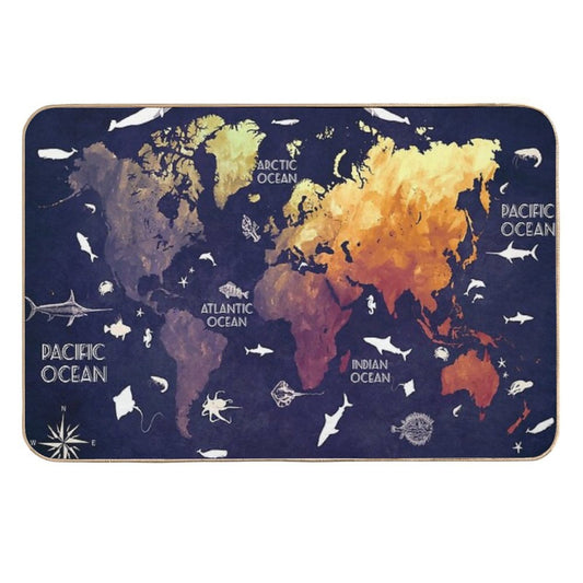 World Map 11  Long-Lasting Bath Mat