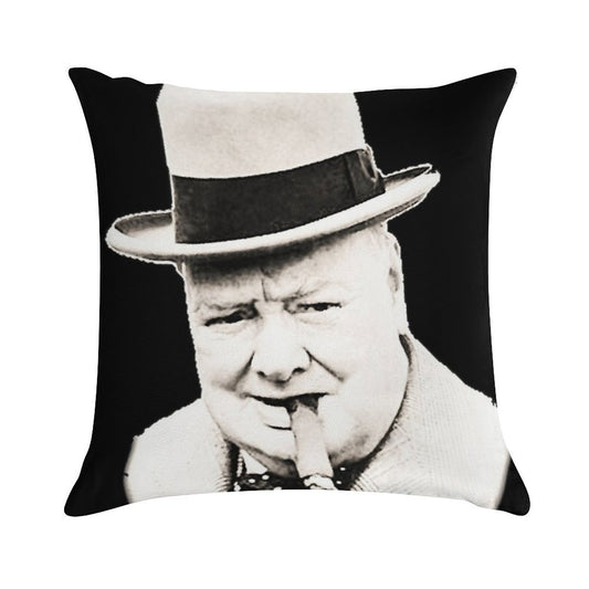 Wiston Churchill Face Soft Warmth Comfort Throw Pillow