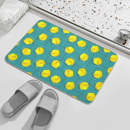 Rubber Ducks on Vacation  Easy Maintenance Bath Mat