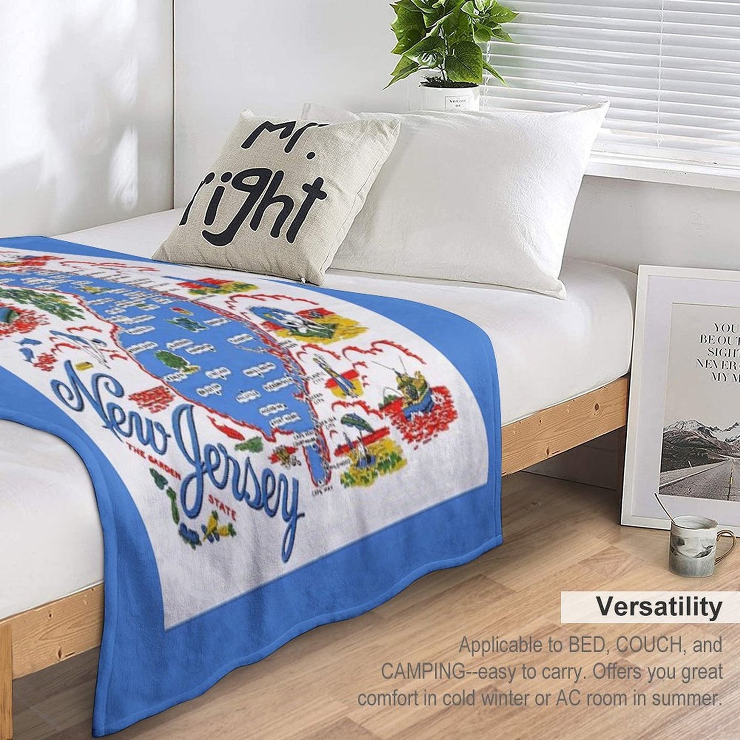 Vintage New Jersey Map Quick-dry Throw Blanket