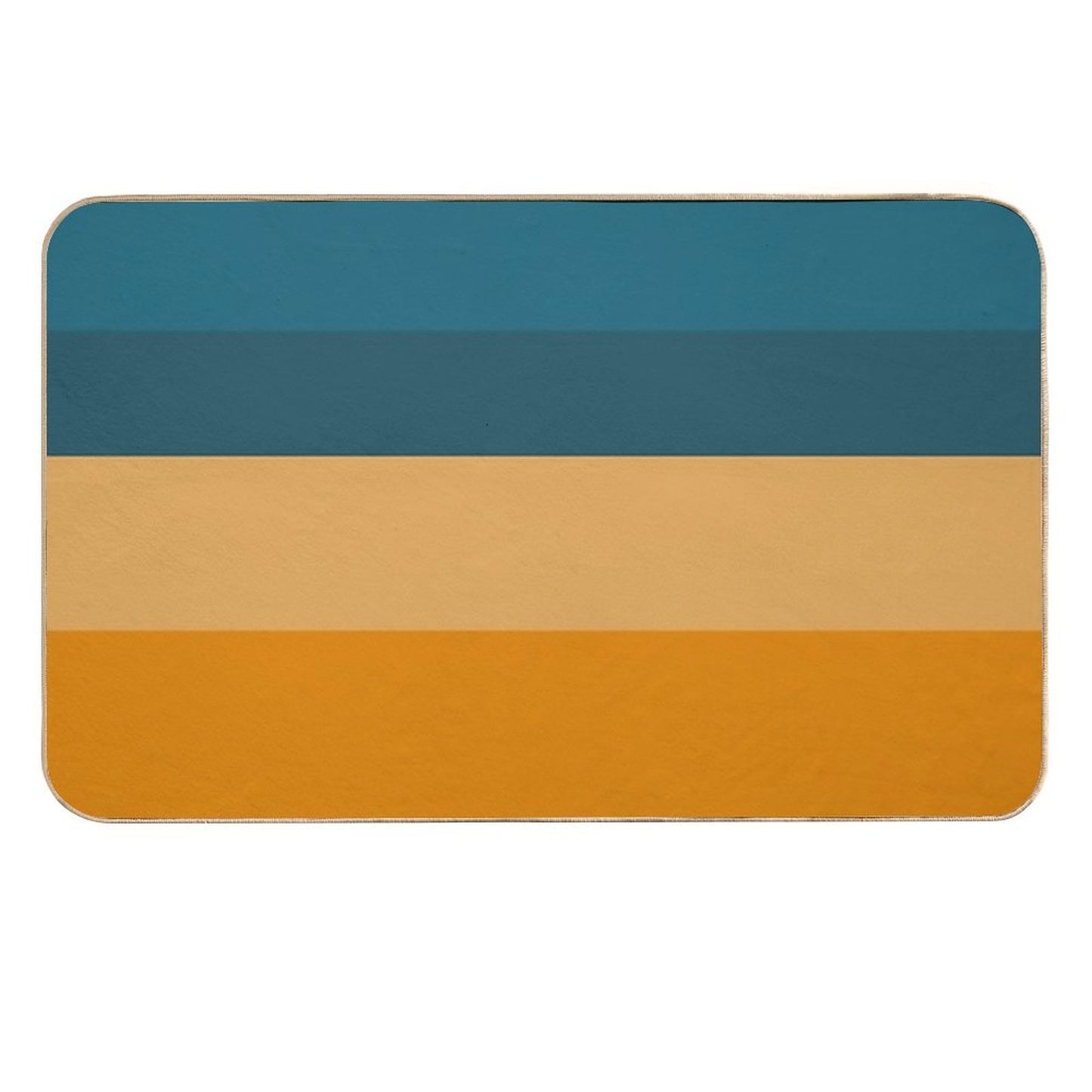 Blue to Orange Minimalist Color Block Stripes Pattern  Pet-Safe Bath Mat