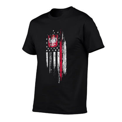 Polish American Combo Poland USA Polska Patriotic Gift  Oversized Silhouette T-Shirt