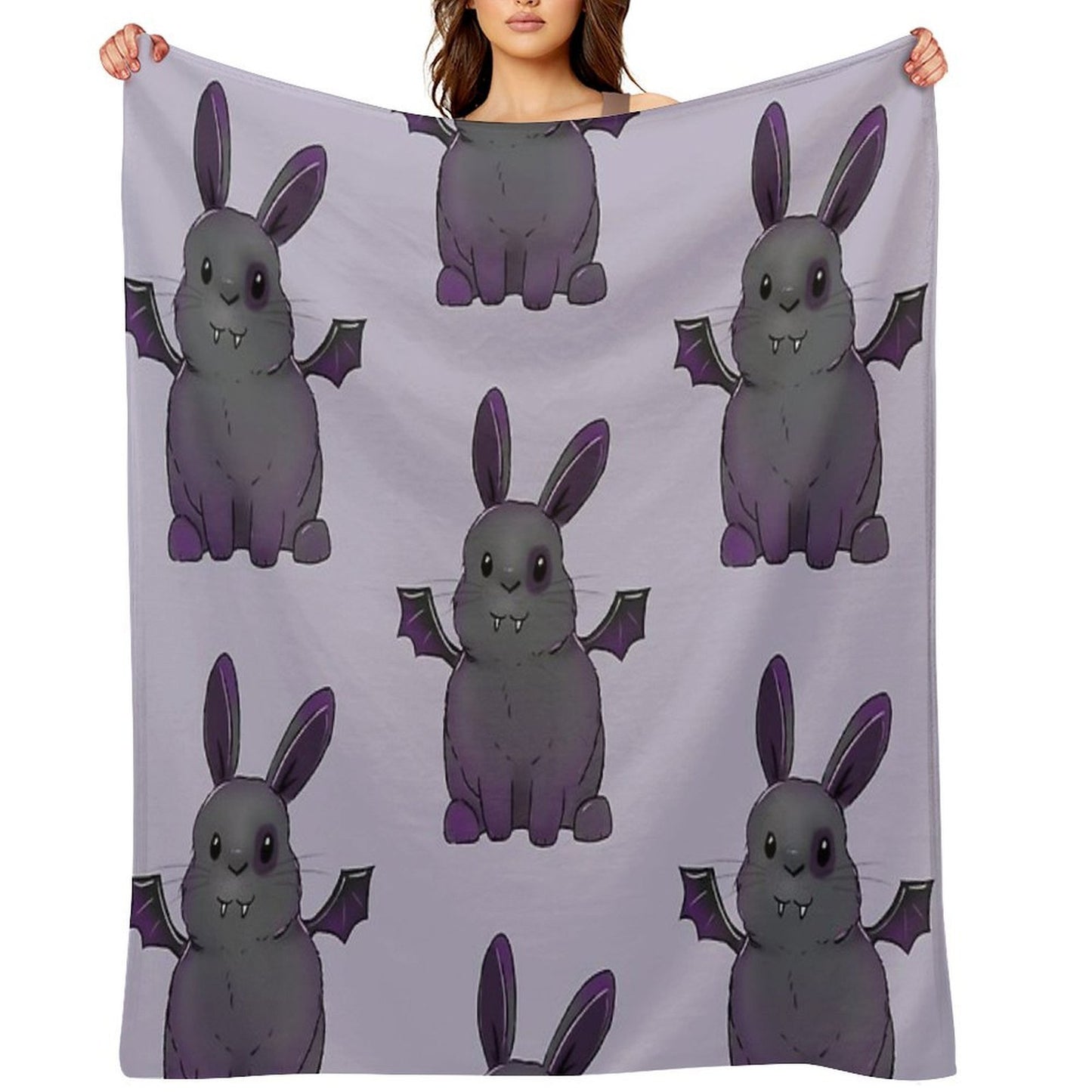 Hector The Spooky Bunny Shrink-resistant Throw Blanket