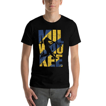 Milwaukee Baseball Home Run Game Day  Heathered Texture T-Shirt