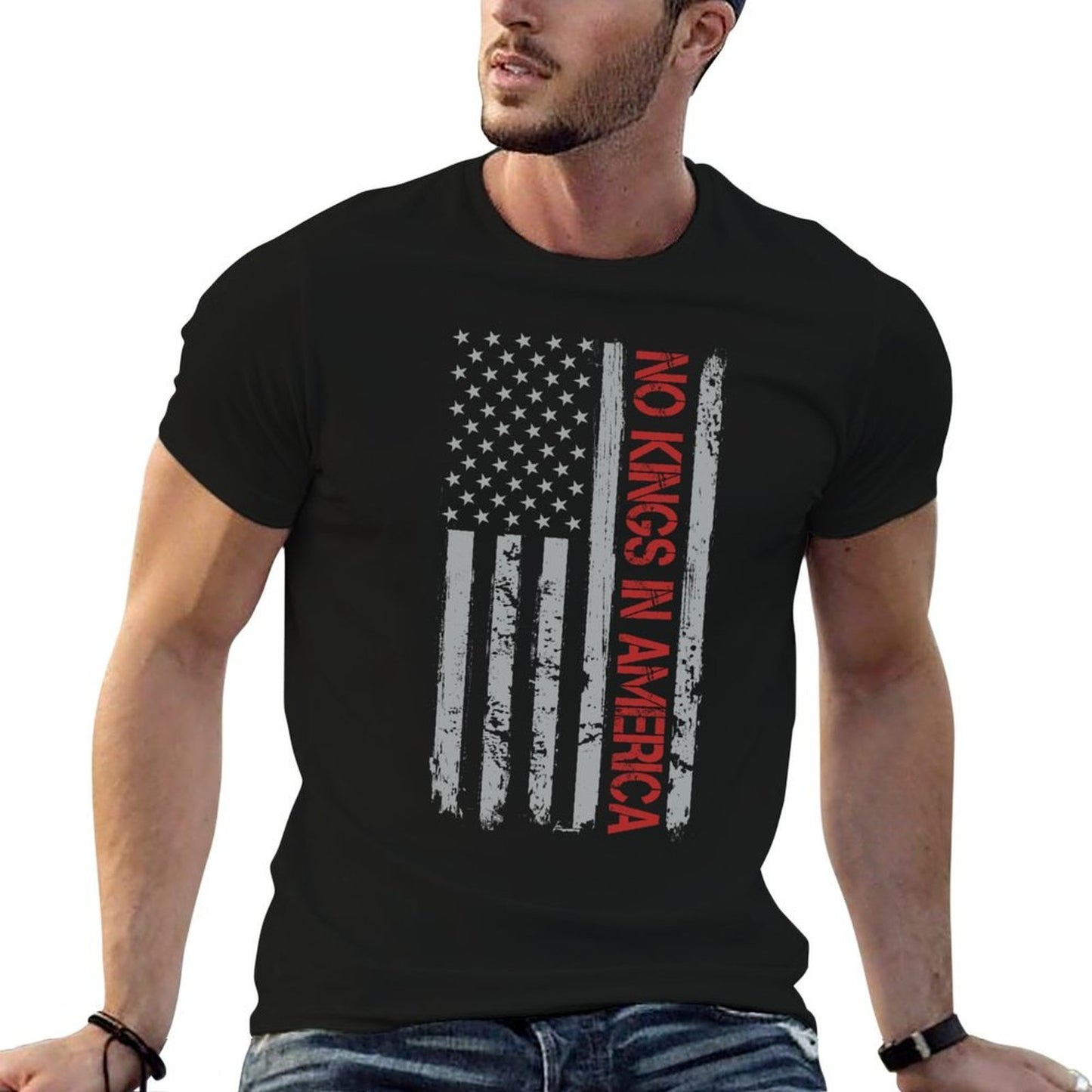 No Kings In America US Vintage  Relaxed-fit T-Shirt