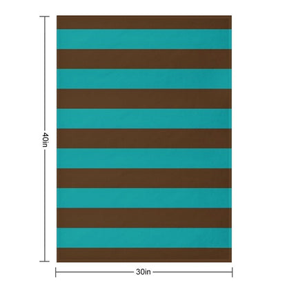 Chocolate And Teal Stripes Multi-functional Throw Blanket