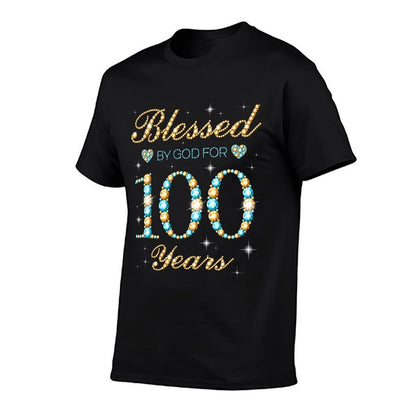Blessed By God For 100 Years Old 100th Birthday Party Cute  Quick-drying T-Shirt